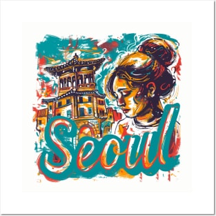 Seoul Retro South Korea t-shirt Posters and Art